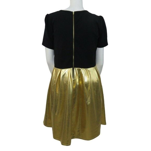 New LuLaRoe S Amelia Dress Elegant Collection Black Gold Lame Sparkle Shimmer - Picture 5 of 9